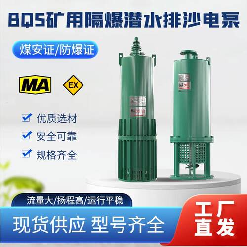 BQS矿用隔爆型潜水排沙电泵煤矿防爆泵380/660/1140v排污泵煤安证