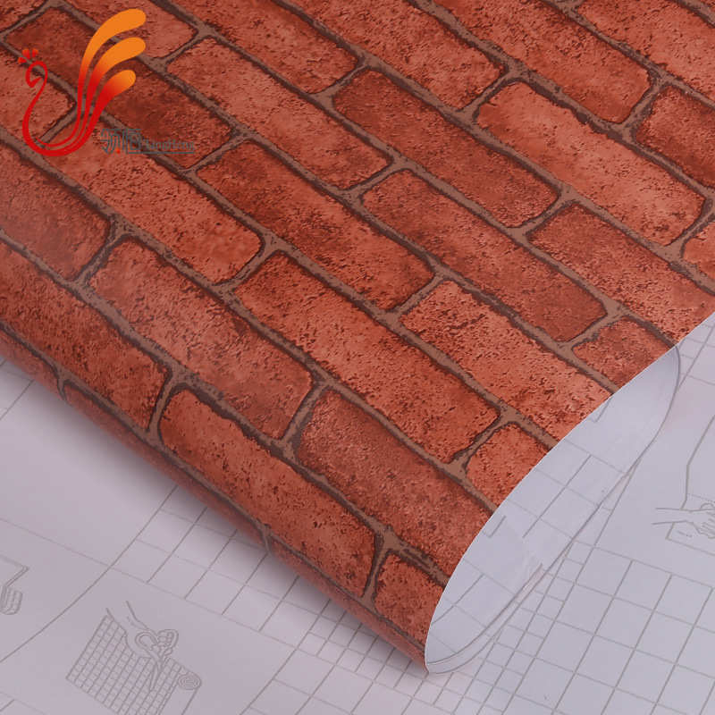 膜墙防墙纸粘pvc砖彩装墙纸卧室晶膜纹背景自贴纸水彩客厅防污