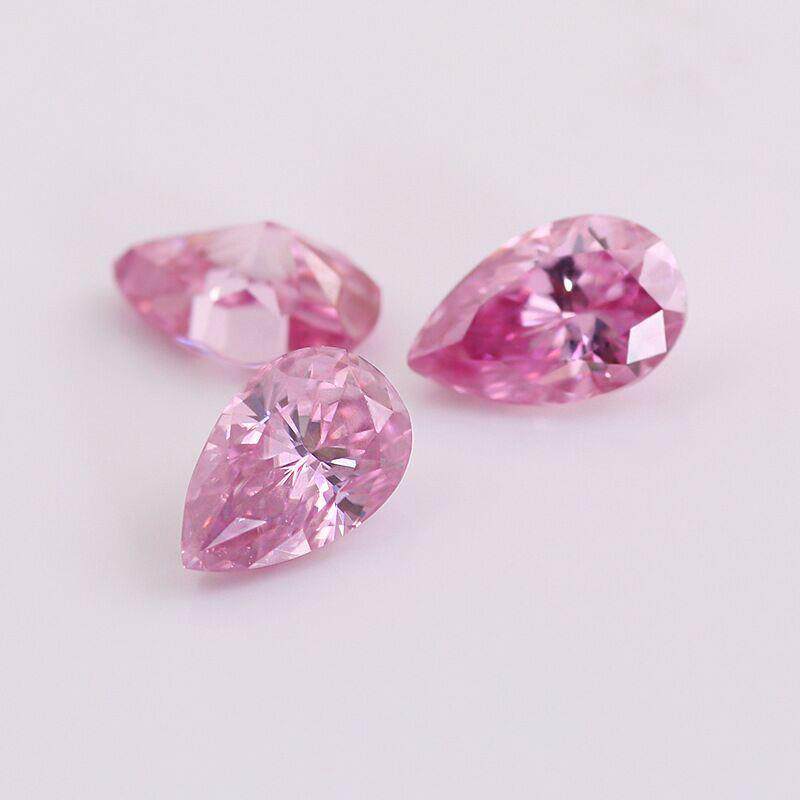 水滴粉色莫桑石裸钻梨形粉红色莫桑钻宝石