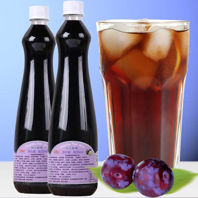 德馨珍选桂花酸梅汤浓缩果汁800ml瓶装咖啡奶茶饮品店饮料