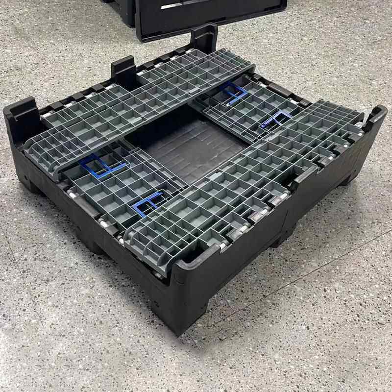 塑可料箱子堆物流周转码LWU运箱59集5大型带盖四开门卡板箱储物收