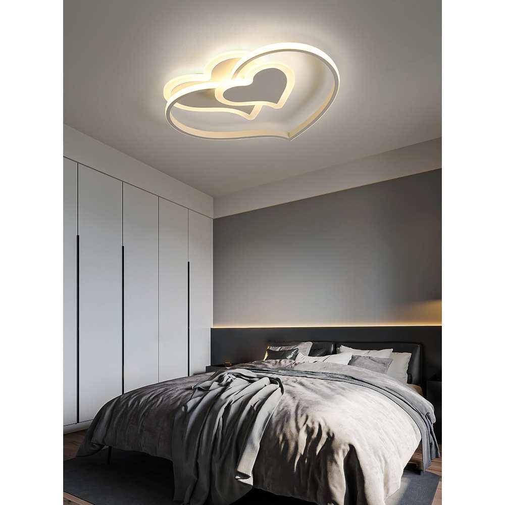 卧室灯吸顶灯简约现代温馨浪漫主卧房间灯创意灯具北欧爱心婚房灯
