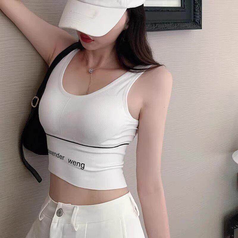 白色运动小吊带背心女外穿夏季新款网红爆款内搭美背短款性感上衣