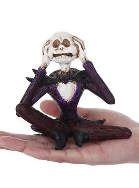 直销新款树脂骷髅头万圣节整人吓人道具礼物家居动物头骨不听不看