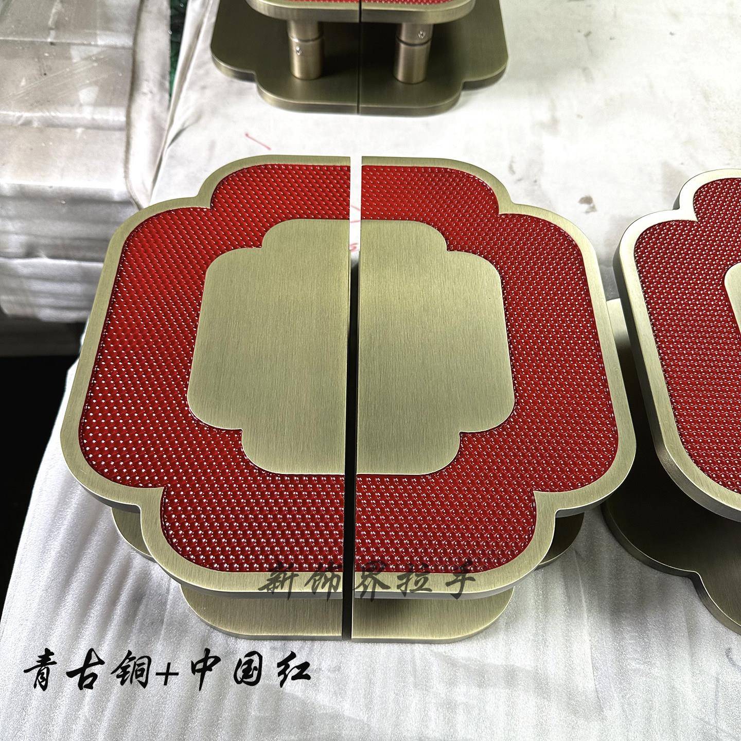 中式玻璃门拉手彷古铜大门把手会所饭厅包房木门把手现代简约半圆