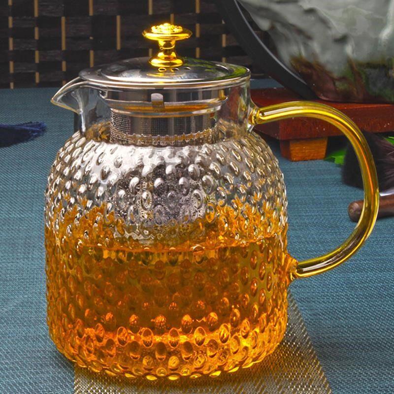 超大加厚玻璃茶水过滤茶壶304不锈钢内胆耐热水壶蒸煮泡茶壶饭厅