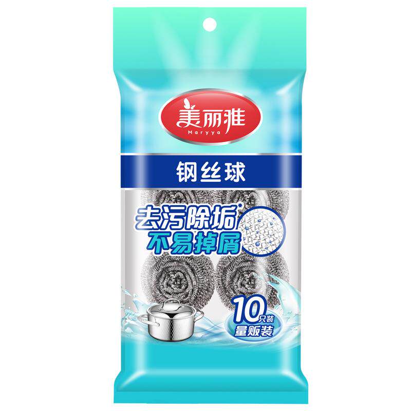 美丽雅钢丝球量贩装不生锈不掉屑清洁球清洁刷锅刷厨房百货钢丝球