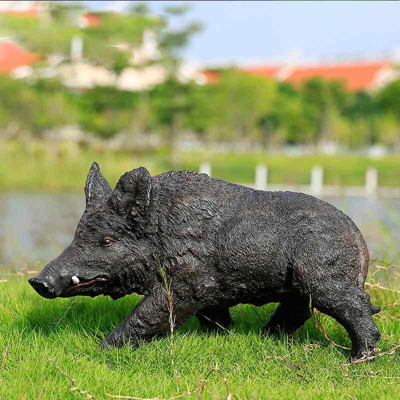 户外大型仿真动物黑猪摆件玻璃钢园林装饰农场农家乐绿化设计模型