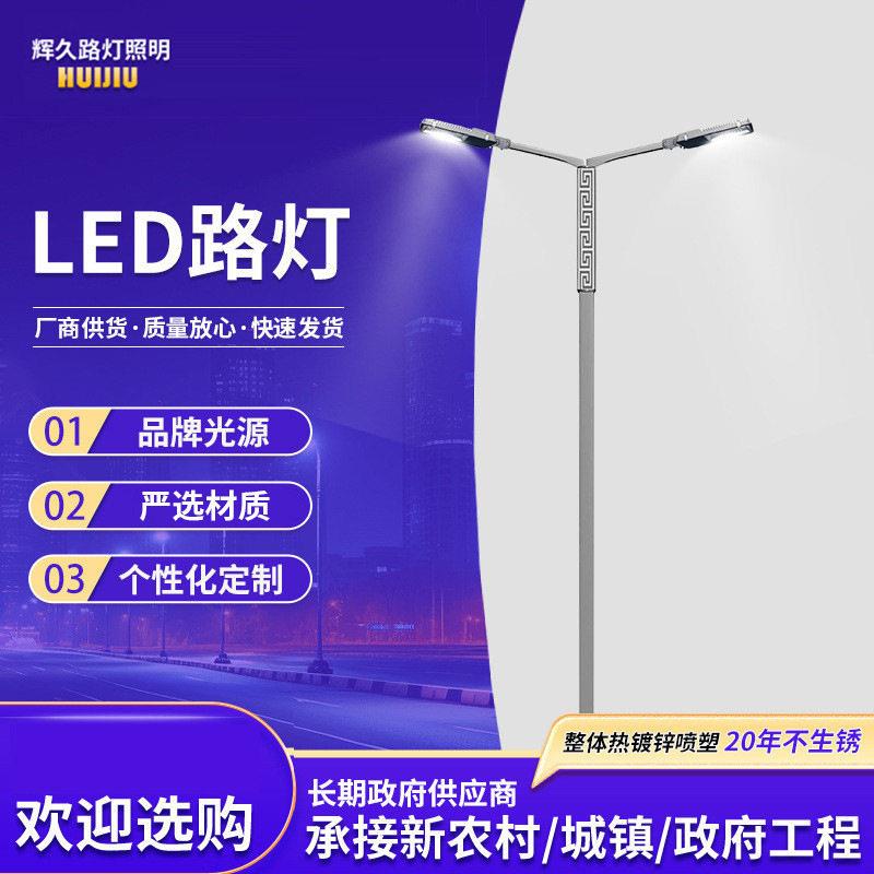 双臂杆灯led灯市电路灯投光灯户外路灯照明灯防水节能灯