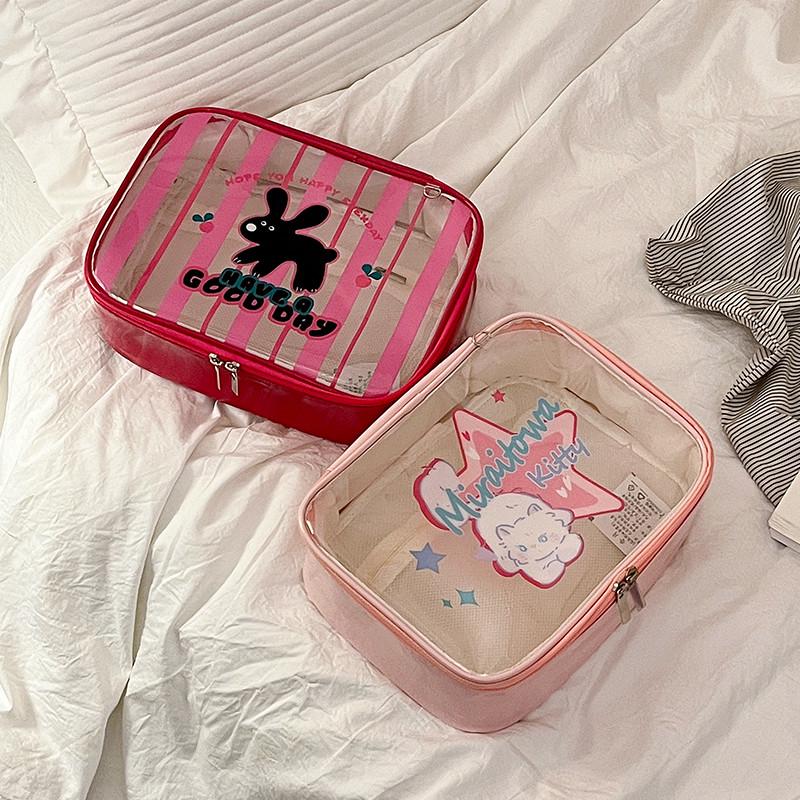 可爱防水化妆包女2025新款便携式大容量透明pvc旅行洗漱包收纳包