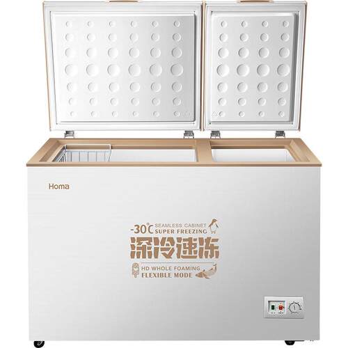 奥马(Homa)218升冷冻超低温-30°冷柜双温顶开商用家用省电冰箱