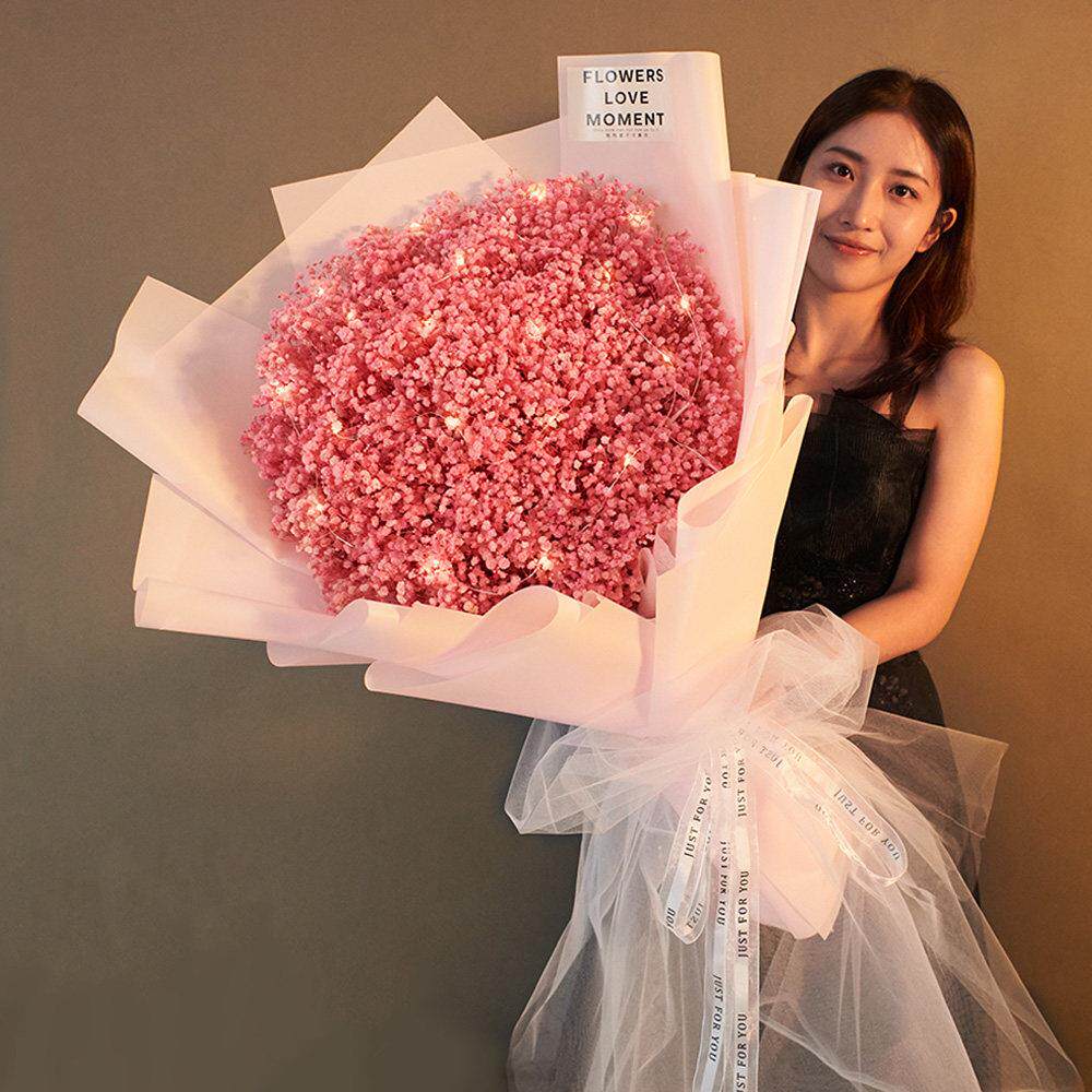 大束满天星干燥花花束永生花毕业送女朋友女生闺蜜妈妈生日礼物表