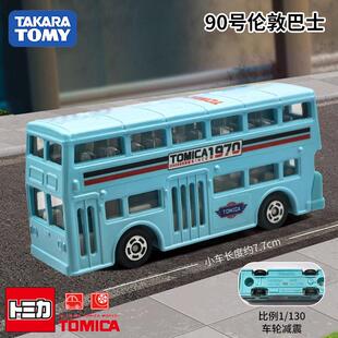 多美卡红白盒仿真合金小汽车模型玩具90号伦敦BUS巴士993681 TOMY