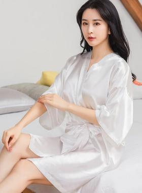 Imitation silk sexy women's bathrobe 仿真丝性感女士浴袍