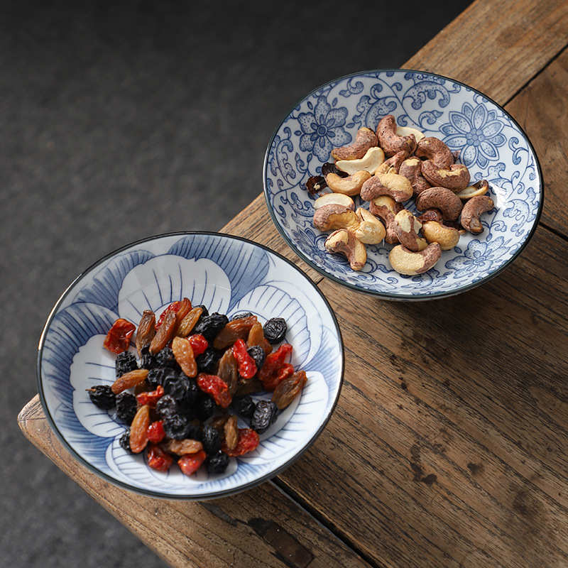 茶几青花陶瓷高脚茶点盘网红围炉大号水果盘客厅家用点心零食贡盘