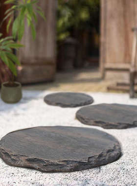 玻璃钢庭院汀步石脚踏板花园庭院装饰户外地砖阳台园林草坪布置