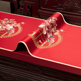 中式沙发垫喜庆罗汉床垫子五件套靠背巾高端红木沙发套罩盖布定制
