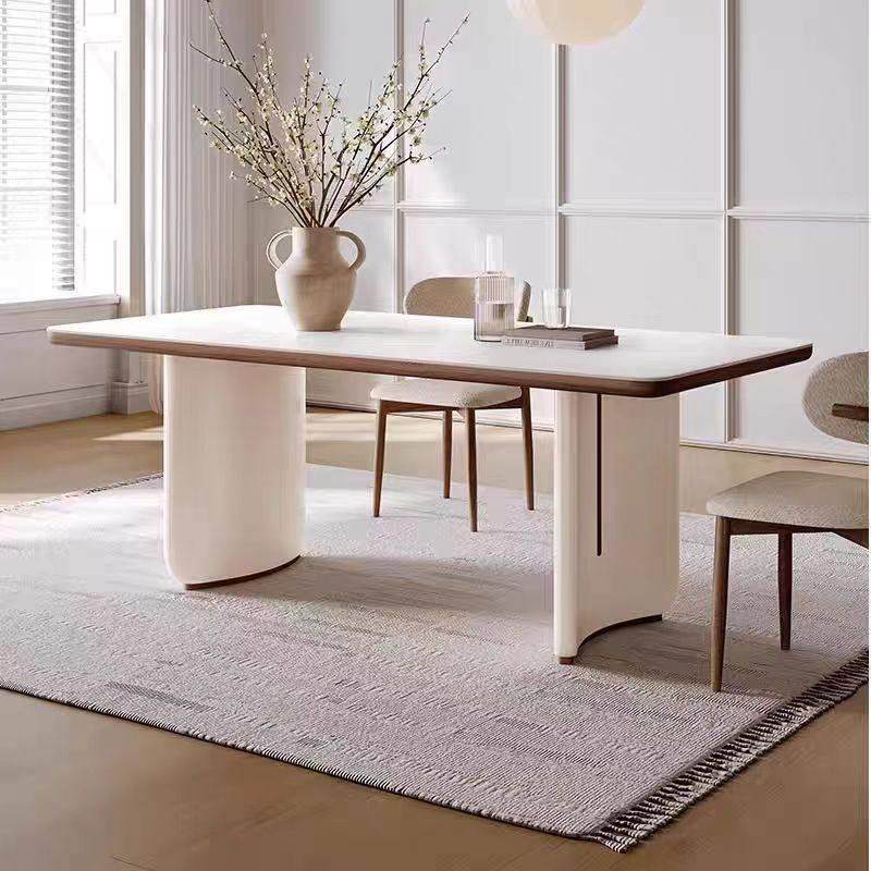 法式奶油风实木2025新款岩板餐桌椅组合家用饭桌现代简约长方形桌,住宅家具,岩板餐桌,淘宝优惠券,粉丝福利购,淘宝优惠卷