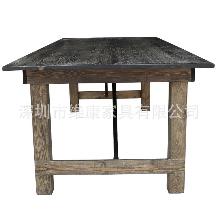 户外折叠餐桌 松木民宿庭院桌子 聚餐聚会休闲餐桌 办公家用餐桌
