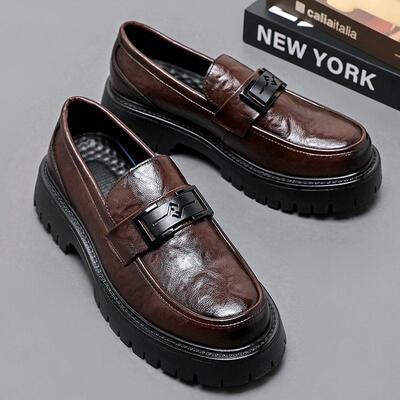 Men's Casual Solid Color Slip-on Loafers Business Style