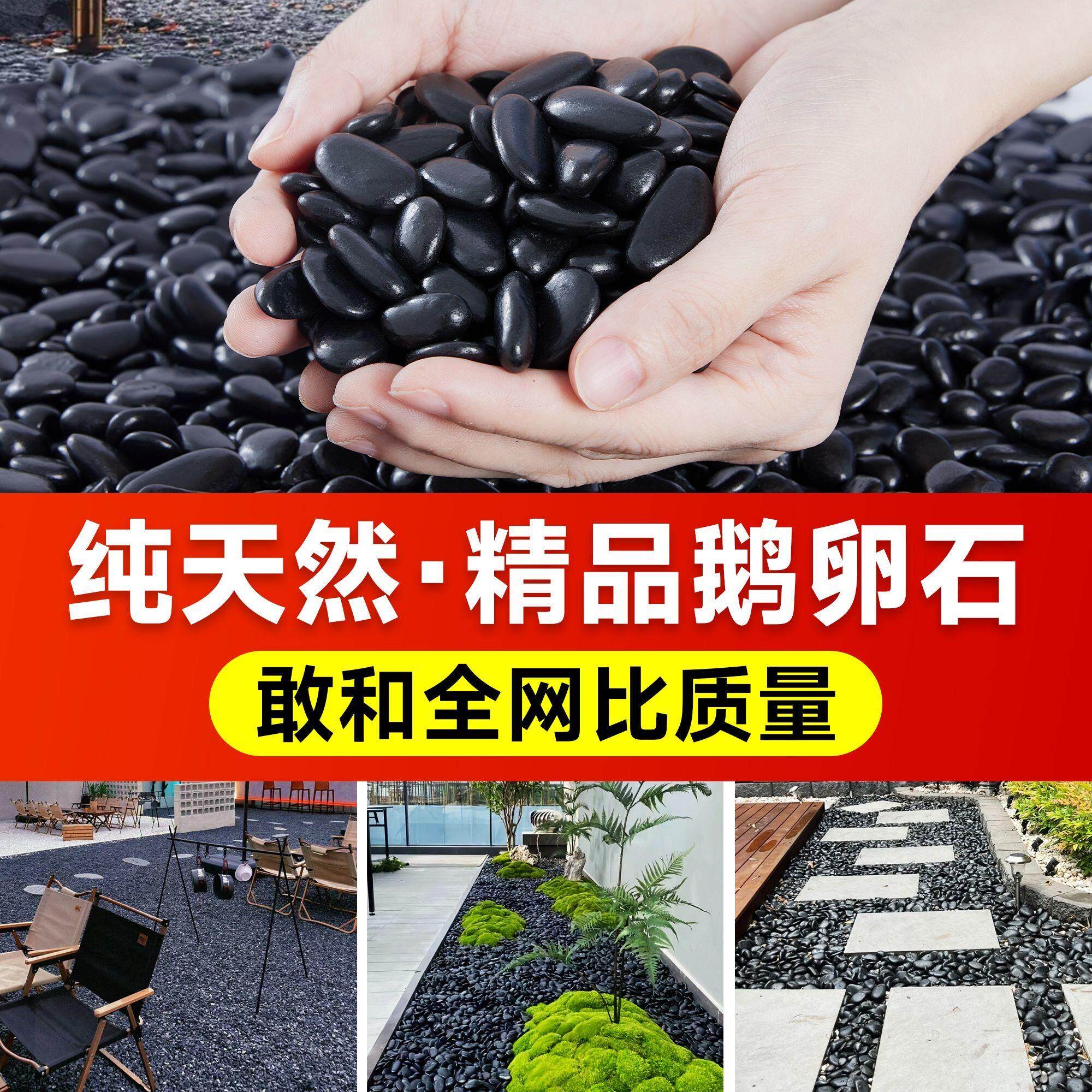 天津抛光黑鹅卵石雨花石庭院园林造景铺路石装修天然石头鹅暖石