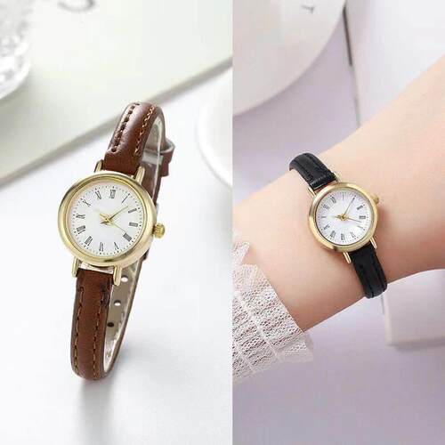 Women Watches Fashion Small Roma Dial Ladies Leather Band Qu