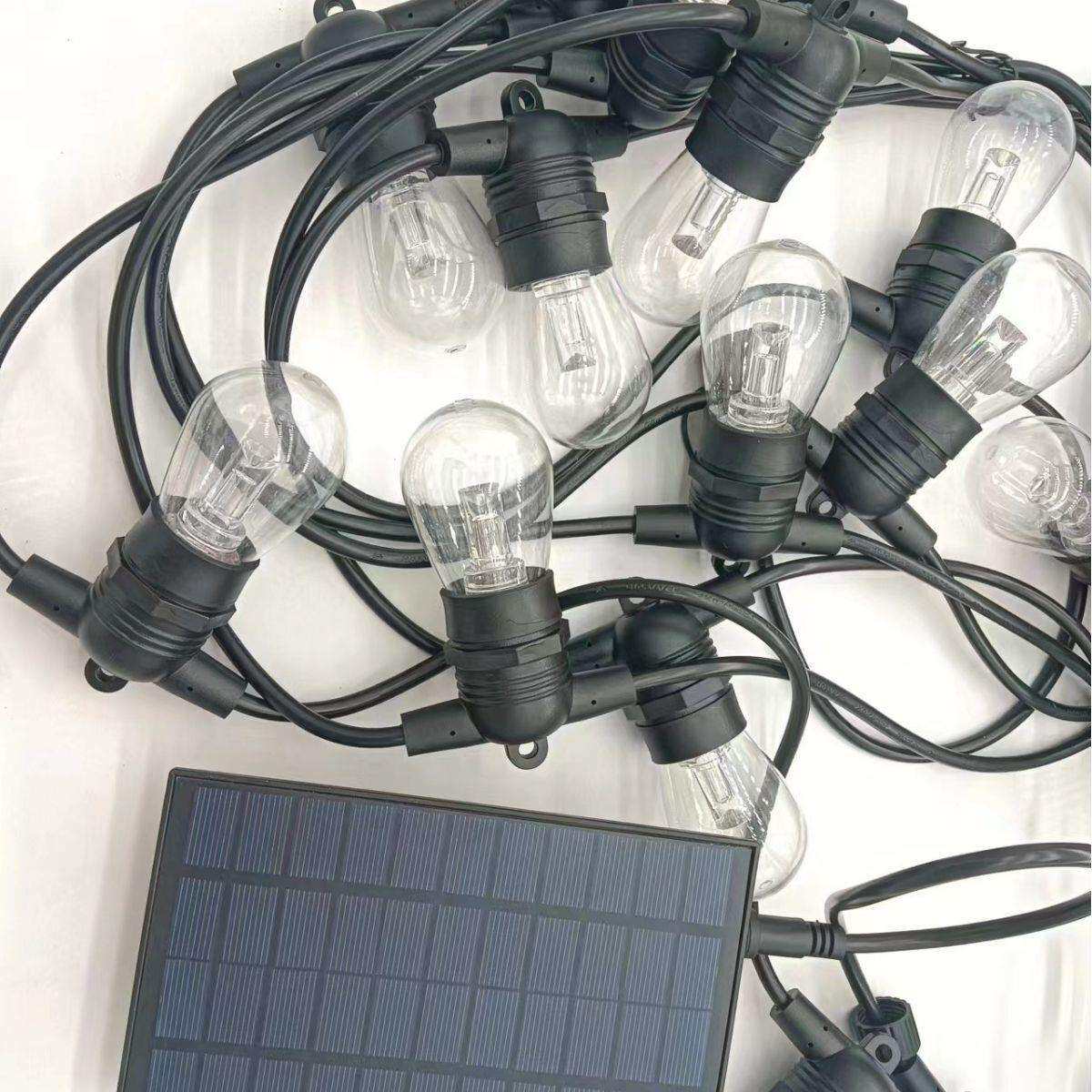 供应遥控太阳能板户外防水灯串LED灯串圣诞节氛围灯灯串