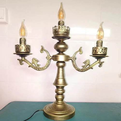 正品蜡烛台灯欧式客摆件美式卧 室床蜡头书桌餐桌浪漫厅烛插电覆