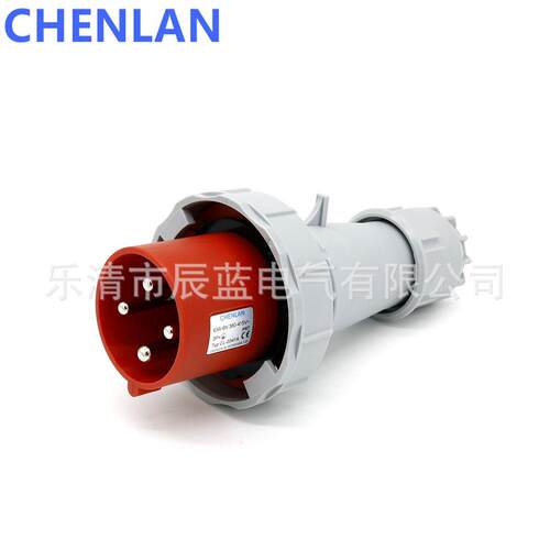 欧式快接电缆接头公头63A三相四芯3P+E 380-415V IP67个航空插头