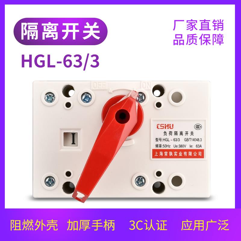 隔离开关HGL 3P 4P 32A 63A 80A 100A 125A柜内操作 刀开关
