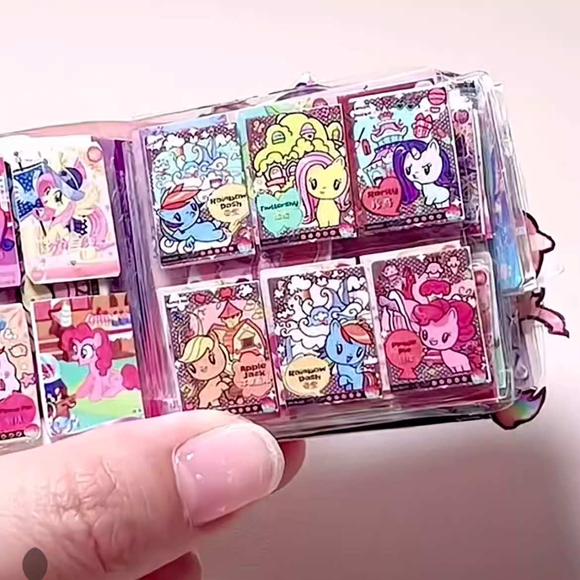 儿童小马mini卡册卡包diy安静书迷你卡片宝莉自印小卡收藏册玩具