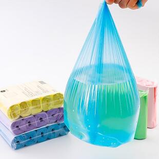 加厚防漏寝室清洁袋平口垃圾袋家用实惠装手提大号背心塑料袋黑色