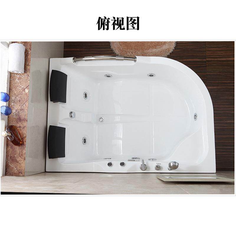 亚克力浴缸双人冲浪按摩浴缸恒温浴缸带扶手家用浴缸带靠枕864B