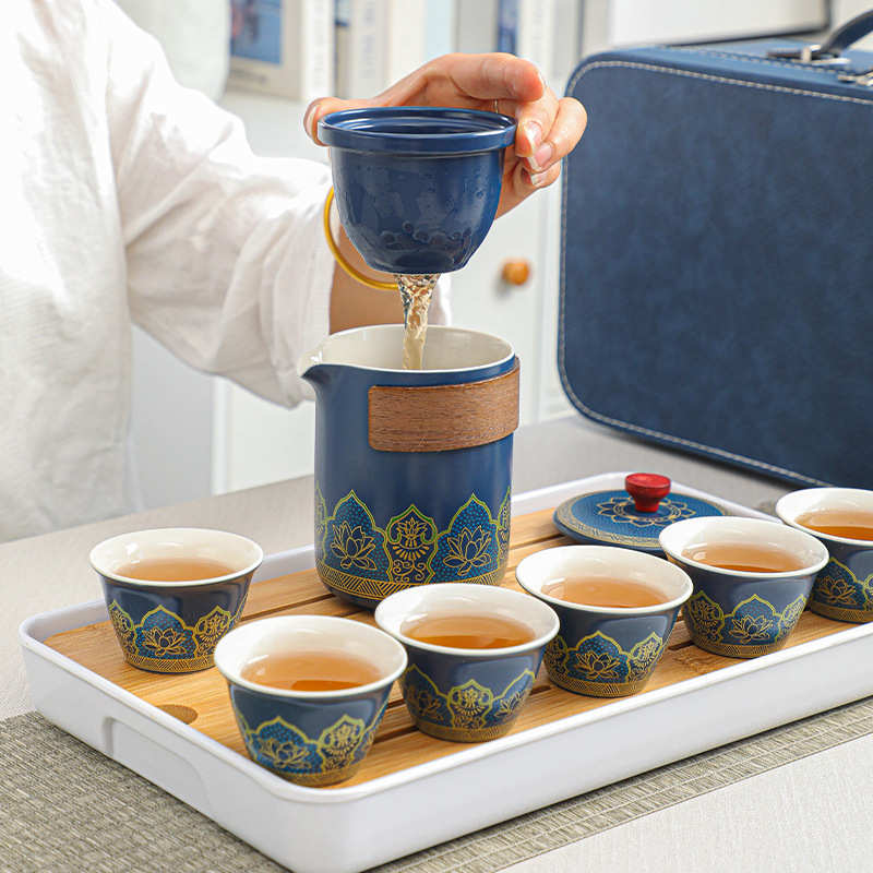 旅行茶具套装陶瓷快客杯便携泡茶壶商务礼品活动伴手礼定制logo