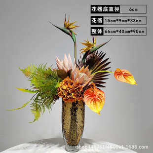 装 奢仿真样板房花摆件花艺家居插花轻桌面会 饰品植物霸王花所新款