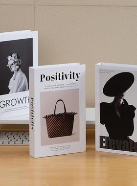 简约英文假书摆件样板间书柜装饰书彷真书创意小饰品道具模型书本