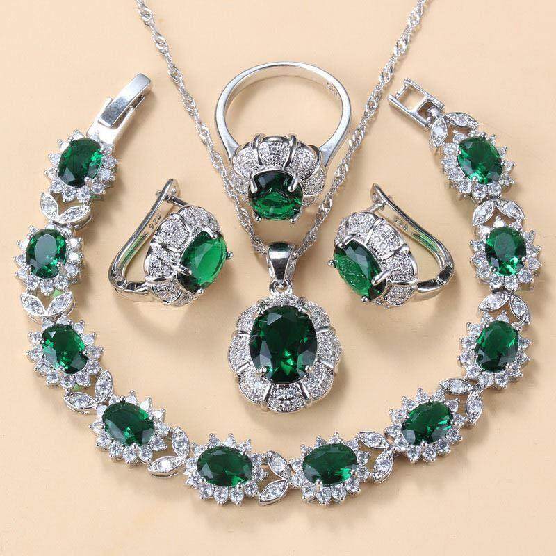 Bridal Necklace And Earrings Jewelry Sets For Women Fashion