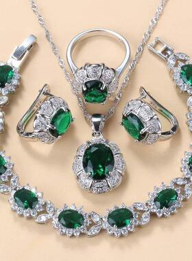 Bridal Necklace And Earrings Jewelry Sets For Women Fashion