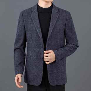 新款 秋冬季 身单西西西服外 E士商务休闲羊毛装 品牌高品修质男2921