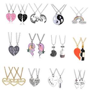 Couple Pendant Necklace 2Pcs Friendship Jewelry for ladies