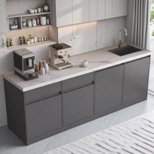 简约公司水吧台一体柜办公室靠墙茶水间大理石吧台咖啡操作台展柜