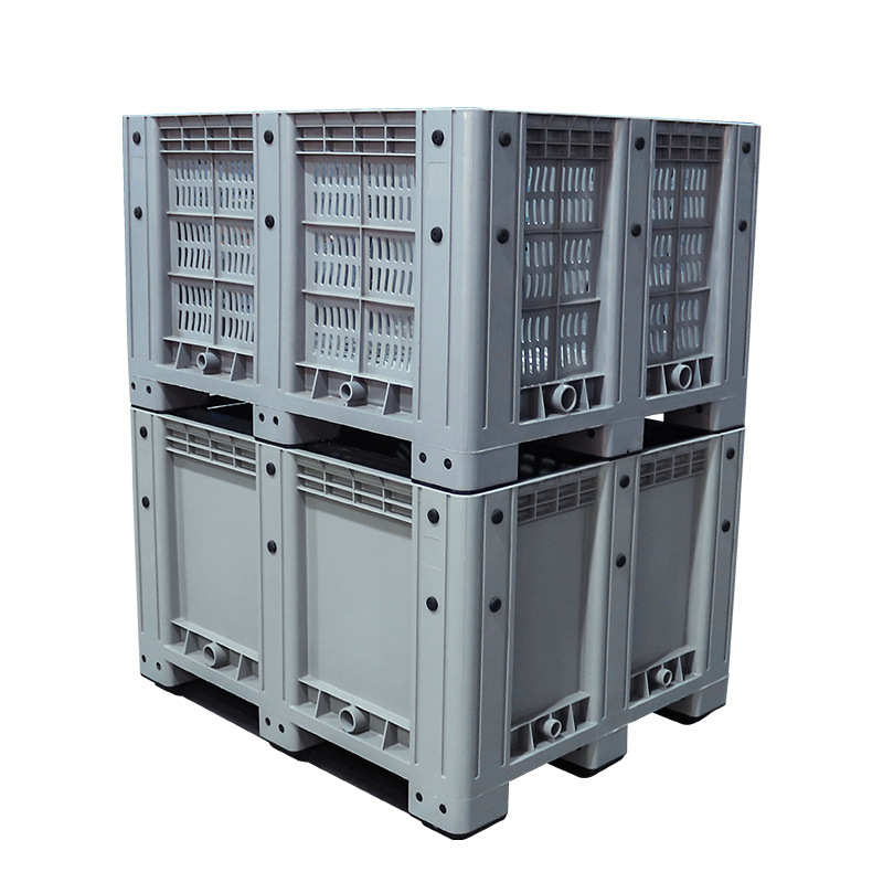 卡板箱式托盘叉车专用塑料周转箱厚款车间中转物流工业周转箱带盖