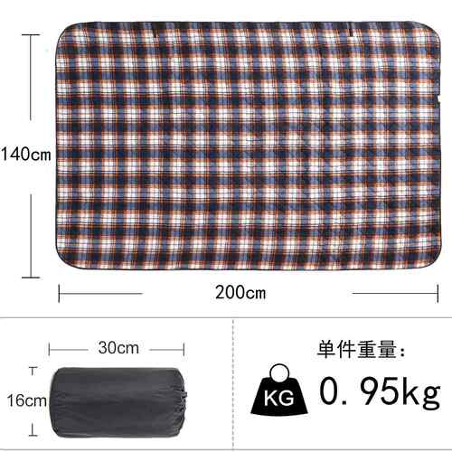 跨境面野餐绒粒垫真加大加厚三层防潮垫摇绒露IQS营毯可机洗便携
