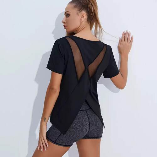 Women Camouflage Breathable Mesh Back Panel Sleeve Moisture