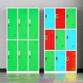 彩色更衣柜铁皮柜健身密码 锁储物柜员工换衣柜感应锁浴室存包柜