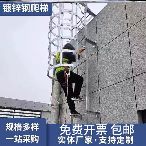 安全爬梯护笼消防平台国标图集15J401镀锌钢玻璃钢不锈钢爬梯护笼