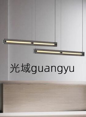 意式极简餐厅吊灯现代北欧高端设计师几何创意玻璃光影吧台长条灯