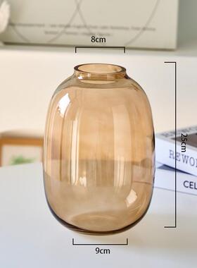 正品高级花瓶客厅插花摆件玻水培醉马木雪柳吊感钟南天竹璃轻奢装