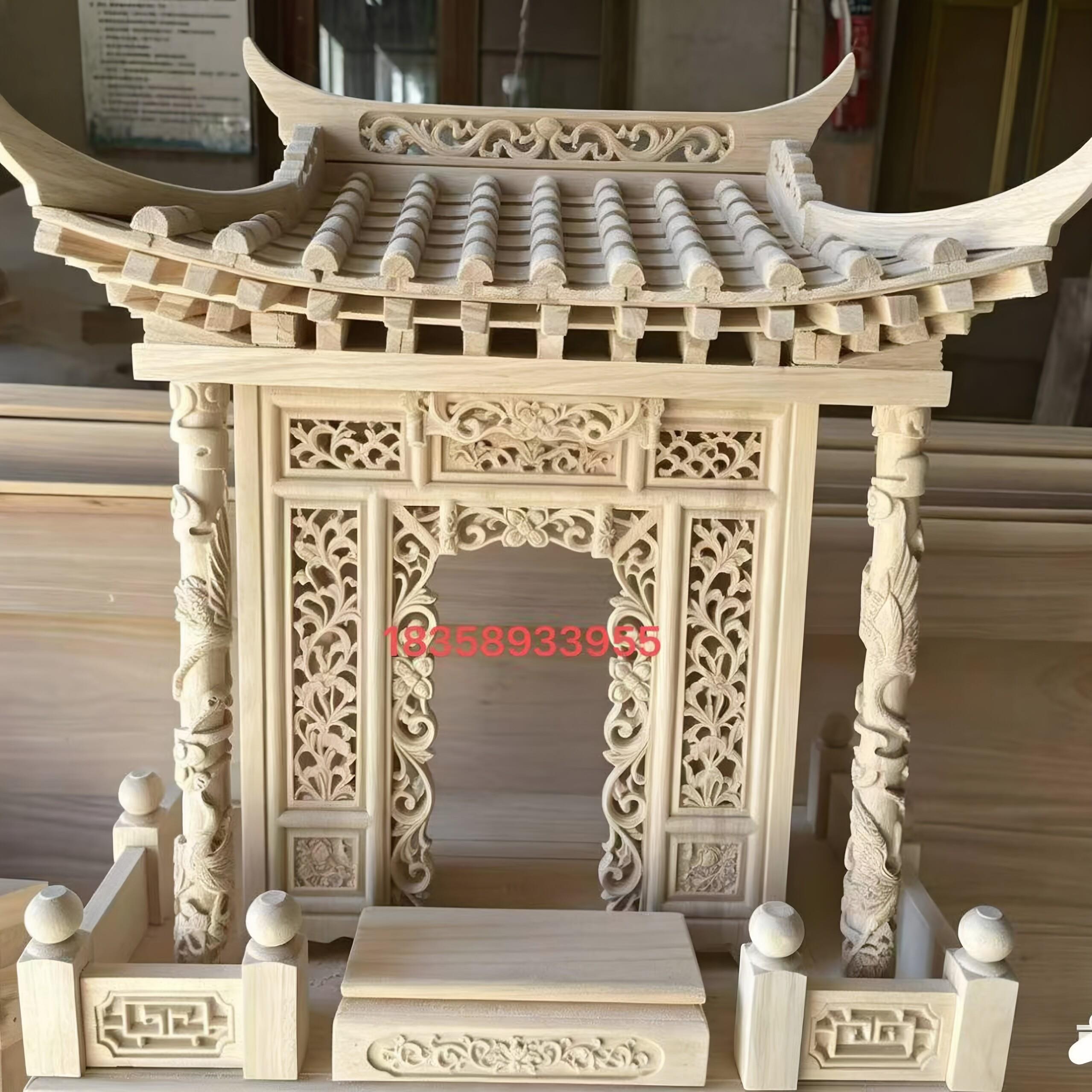 传统中式祖宗神龛 实木祖先牌位供奉台 家用祠堂佛龛神台供桌定制