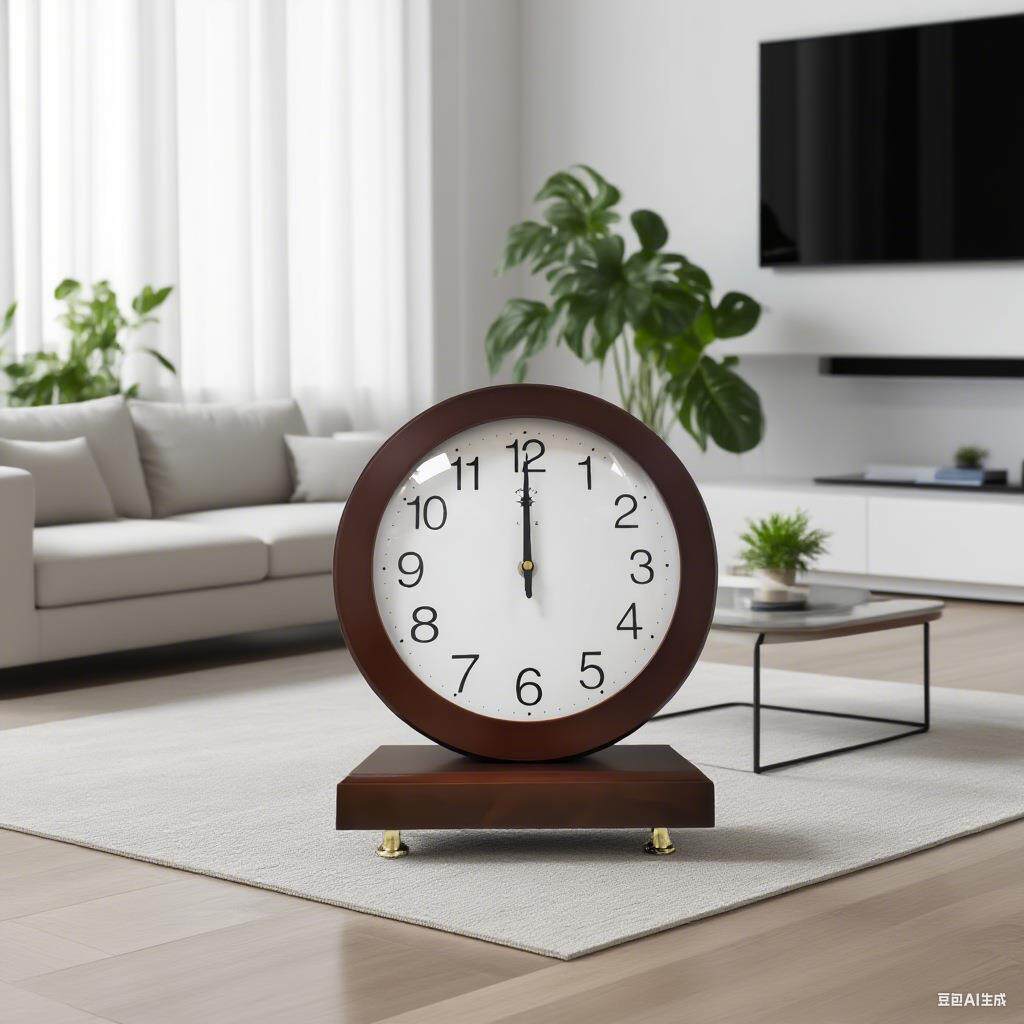 实木台式客厅座钟简约时钟摆件卧室床头钟台式桌面创意静音创意钟